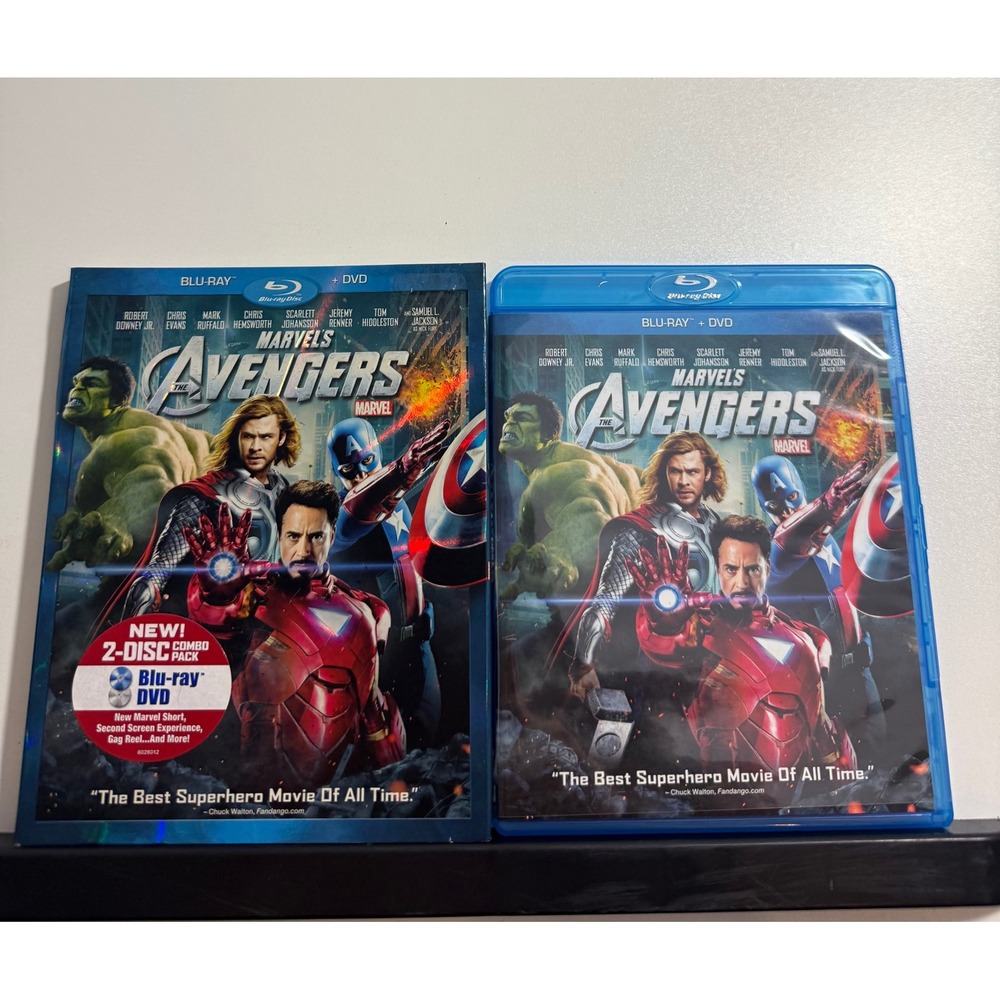 Marvel The Avengers Blu-ray DVD 2-Disc Combo Pack Blue Good MCU Slipcover 0193